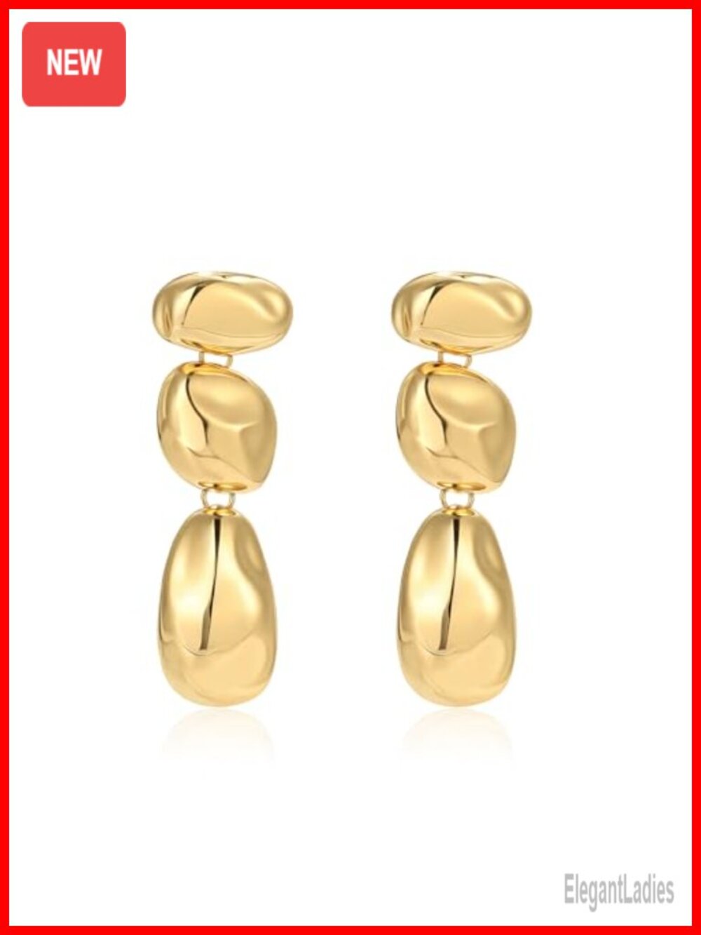 Chunky Statement Earrings for Women Stainless Steel Waterproof Dangle